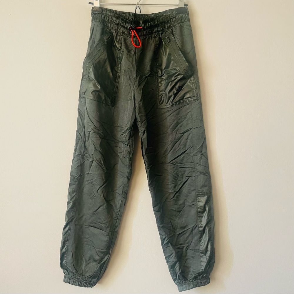 Nike S Olive Green Nylon Track Pant